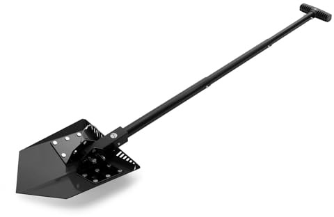 DMOS Delta Shovel - Collapsible Heavy-Duty Steel Folding Shovel for Camping, Overlanding, Survival, Military, Hunting, & Off-Road Use - Blackout - Pro