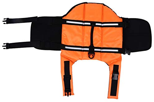 VICASKY Schwimmweste Für Hunde Welpen Sommer Weste Atmungsaktiv Mit Griff Und Reflektorband Reißfestes Material Schnellverschluss Für Pool Strand Bootfahren