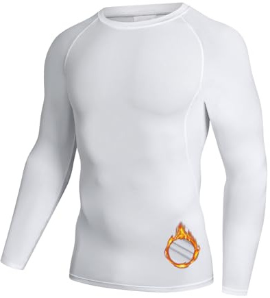 NuCamper T Shirt Homme Thermique Manches Lounges sous Vetement Haut Thermique Hommes Maillot de Compression Base Layer Manches Longues Respirant T-Shirt pour Ski Running Cyclisme Sports Vêtement Chaud