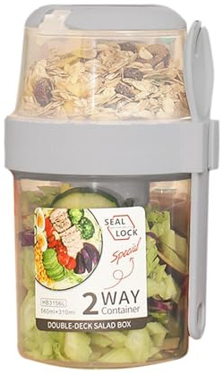 Tasse à salade – Récipient alimentaire à emporter, bocal à vinaigrette | Porte-salade étanche avec fourchette, tasse à déjeuner de 822,1 g et 1 020,6 g pour légumes verts, mélanges de fruits
