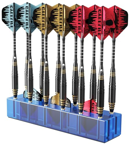 CyeeLife Dart Display,Darthalter,Acryl Dartstand,Darts Displayständer für 12 Dartpfeile,Dart Zubehör, azul, medium, Soporte para dardos