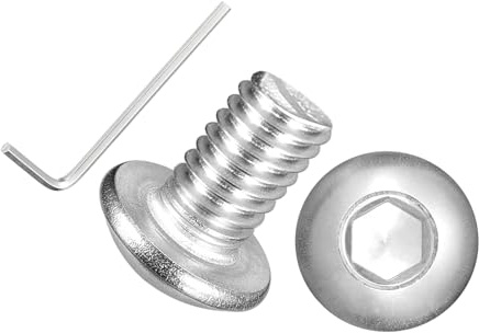 Kozelo 100 tornillos de cabeza de botón, [M4-0,7 x 6 mm] acero inoxidable 18-8, resistentes a la corrosión de grado industrial para cocina, baño, muebles de exterior y proyectos de bricolaje