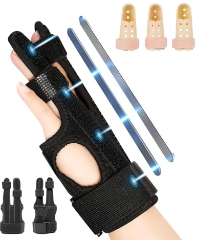 ALONK 4 Teiliges Set Fingerschiene Mittelfinger, Finger Schiene, Fingerschutz Splint