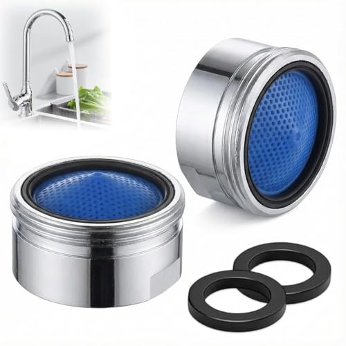 KAHZOR 2 Pezzi Aeratori M22 per Rubinetti, Rompigetto per Rubinetto Cucina, Filtro Rubinetto in Ottone Cromato, Aeratore M22 Filettatura Interna, Regolatore di Flusso, Risparmio Idrico per Rubinetti