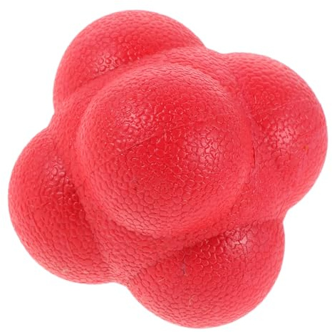 Veemoon Pelota de Agilidad Hexagonal 7.6 Cm Roja para Entrenamiento Deportivo, Equipo de Coordinación Ojo-Mano y Reacción Rápida, Balón Resistente para Béisbol, Tenis y Hockey