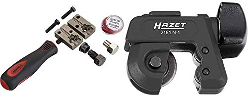 Vigor Bördelgerät (für Durchmesser 4,75 mm, DIN Bördelungen, keine Beschädigung beschichteter Leitungen) V4416 & Hazet 2181N-1 Klein-Rohrabschneider