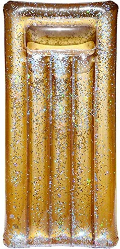 Matelas Bouée Gonflable À Paillettes Dorées 181 cm