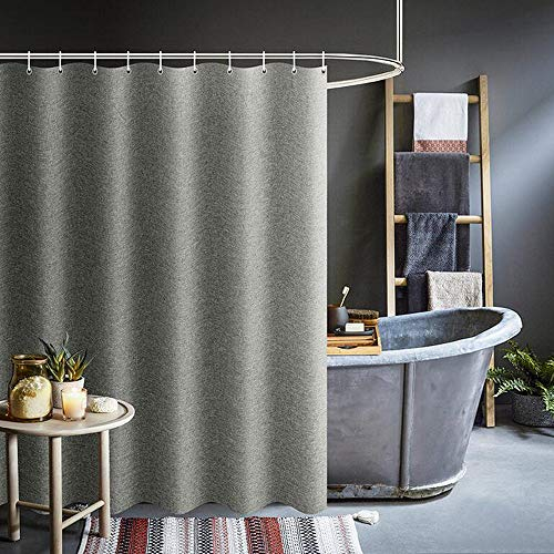 Chrasy Duschvorhang aus Stoff Wasserdichter Duschvorhang Anti-Bakterieller Leinenimitation Polyester Stoff Polyester 180 x 180cm für Das Badezimmer Waschbar