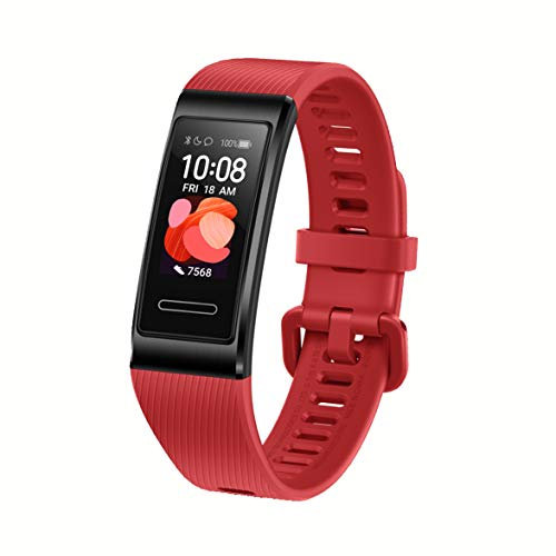 Huawei Band 4 Pro - Smart Band Fitness Tracker with 0.95 Inch AMOLED Touchscreen, 24/7 Heart Rate Monitor, Indoor Outdoor Pro Tracking, Sleep Monitor, Built-in GPS, 5ATM Waterproof, Cinnabar Red