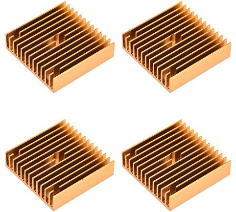 sourcing map Heatsink with Hole for Stepper Motor,3D Printer 40x40x11mm Golden 4pcs