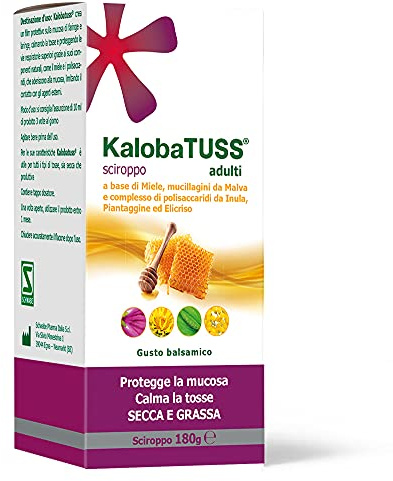 Kalobatuss Sciroppo Adulto 180g MDR Dispositivo Medico per Tosse Secca e Grassa Gusto Balsamico Senza Glutine