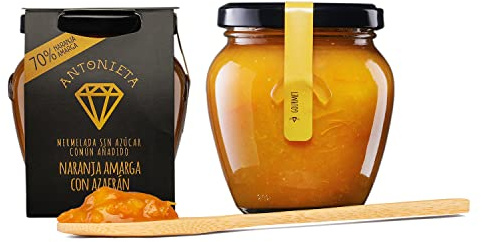 Mermelada de Naranja Amarga con Azafrán - Mermelada Gourmet 100% Fruta Natural - Sin Azúcares Añadidos - 230 G