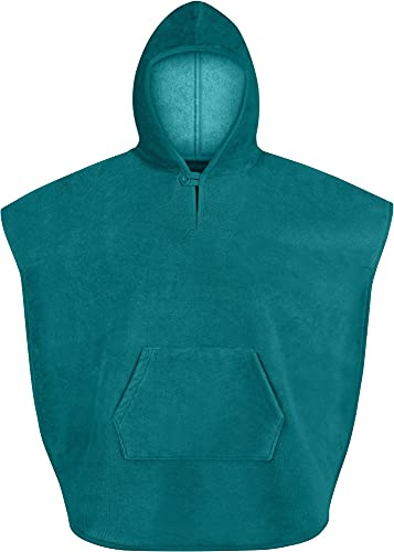 normani Kinder Badeponcho - Badehandtuch für Kleinkinder aus Baumwolle mit Kapuze - Badetuch Bademantel Farbe Blau Größe 55 cm x 70 cm