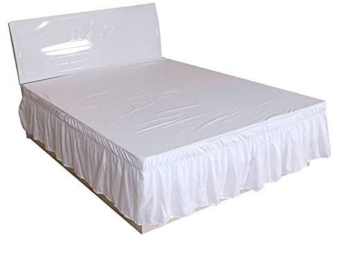 Cache Sommier Jupe de lit élastique Solide Home Hotel Chambre à Coucher Décorations Fournitures Cache Sommier 160x200 (Color : White, Size : 100x200x40cm)