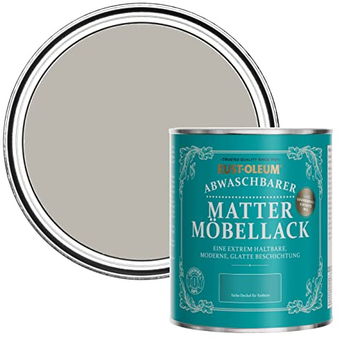 Rust-Oleum grau Möbelfarbe mit Matt-Finish, geruchsarm und wasserbasiert für Innenholz - Gorthleckstein 750ML