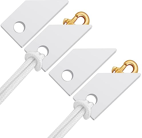Sintuff 4 Pieces White Flagpole Snap Cover Noise Cancelling Vinyl Covers Snap Hook Cover for Noise Reduction on Flagpole Clips, Fits up to 3.25 to 3.5 Inch Snap Hook