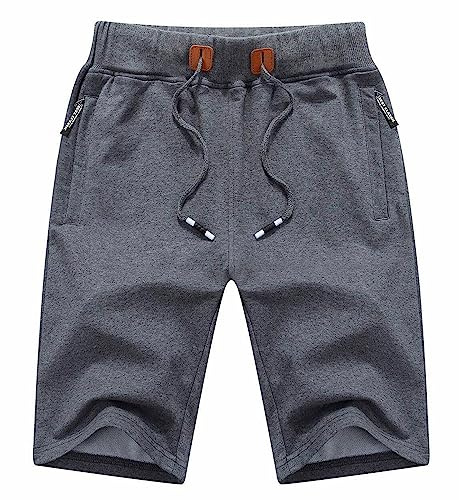 Tansozer Sport Shorts Herren Kurze Hose mit Reißverschlusstasch