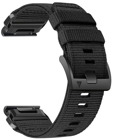 YOOSIDE Nylonarmband för Garmin Fenix 7/Fenix 6/Fenix 5/epix Pro 47 mm, förbättrad Quick Fit 22 mm, vävt nylonband, sport-/handledsband för Forerunner 955/965, epix 2, QuickFit 22