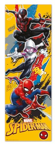 Grupo Erik: Poster da Porta Marvel Spiderman | Decorazione da Parete 53 x 158 cm, Carta Lucida e Incorniciabile, Gadget