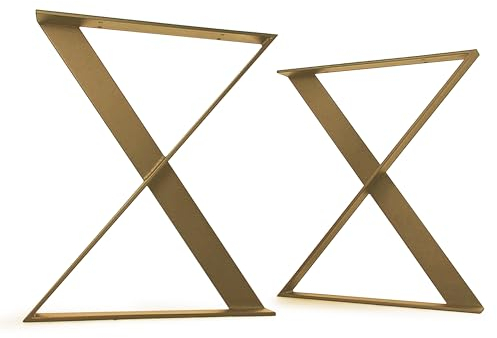 modernLOFTart Tischbeine Metall Tischkufen 2 Stück in Z Form - Tischgestell Metall aus 1cm Dickem Flachstahl Gefertigt - Tischfüße für Esstisch, Schreibtischbeine, Konferenztisch Füße