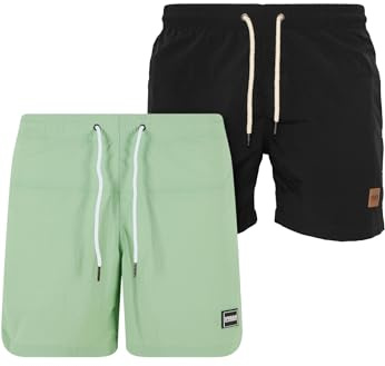 Urban Classics badbyxor för män, Vintage grön + svart, L