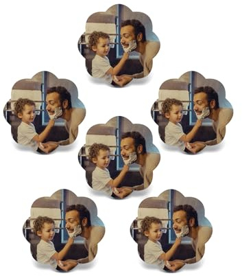 Lpraer 6 Stück Personalisierte Foto Kühlschrankmagnete Fotomagnet Fotorahmen Bilderrahmen Fotogeschenk für Küche, Zuhause, Schule, Klassenzimmer, Whiteboard, niedliche Dekoration (Große Wellen)