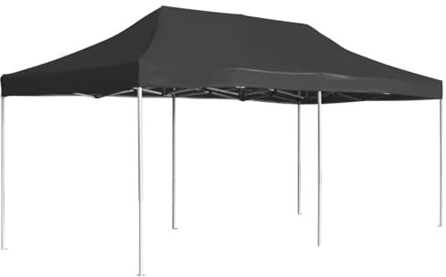 ZEYUAN Profi-Partyzelt Faltbar Aluminium 6x3 m Anthrazit Pavillon, Faltpavillon, Gazebo, Überdachung Garten, Sonnenschutz Zelt, Poolzelt, Pop Up Zelt, Pergola