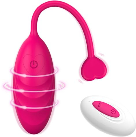 ZWFUN Vibrationseier Vibro Ei mit 10 Modi Mini Vibrator mit Fernbedienung liebeskugeln Anal plug vibration für unterwegs Erotik Sex Toyset Damen Klitoris G-Punkt für Sie Sex Spielzeug für Frau (Rot)
