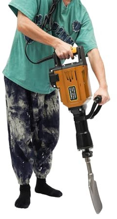 Electric Heavy Duty Jack Hammer, 1700W Concrete Breaker Pneumatic Drill Jack Hammer Concrete Breaker, Garden Tree Digger mit Scraping Chisel and Point Chisel