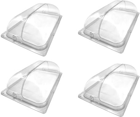 Roll Top Chafing Dish Covers Half Size Clear Bakery Pan Plastic Food Display Cover Dessert Cake Cover Dustproof Lid for Cake Cupcake Exhibition, 4