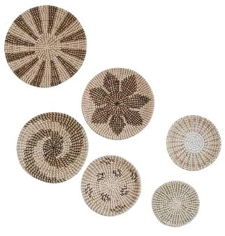 YGLEEULI Wandkorb Rattan Dekor Handgefertigter runder Korbteller aus Seegras, Kunst-Tasse-Matte, Tischset, Bauernhaus, Küche, Wohnzimmer, Hintergrund, Wanddekoration