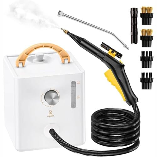 Limpiador A Vapor PortáTil De 2600 W, 6 Niveles Vapor Ajustables, Vaporizador De Alta PresióN De 1000 Ml + 2 Cepillos, MáQuina De Limpieza A Vapor PortáTil, Para AutomóViles, Cocinas