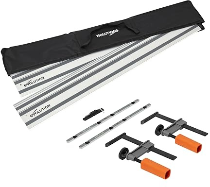 Evolution ST2800-G2 110 Circular Saw Guide Rail/Track | Universal Fit: Makita, Bosch, Festool, Triton, Metabo | 110/9.2ft (2.8m) | Includes Self-Aligning Bars, 2x Track Clamps, Hex Key & Carry Bag