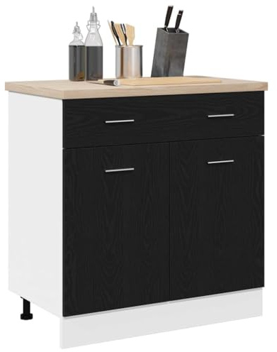 vidaXL Hängeschrank Schwarz Eichen-Optik 80 x 31 x 81,5 cm | Bietet viel Platz für die Aufbewahrung von Gegenständen, Eleganter, moderner Look ergänzt jede Küche,
