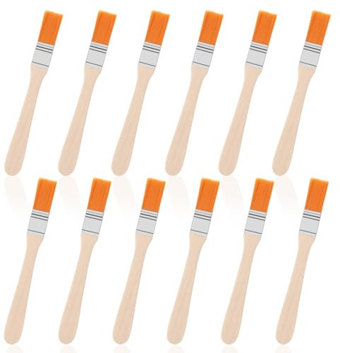 12 Stück Pinsel Lack, 13.5cm Pinselset Malerbedarf, Lackierpinsel mit Holzgriff für Kunst, Malerei, Lacke, Wandfarbe, Kreidefarbe, Ölgemälde, Entstauben und DIY