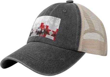 MDATT Baseballmütze mit Weihnachtsstern-Bällen und Glockenaufdruck, klassisch, Vintage, für Herren und Damen, Kappe mit verstellbarer Schnalle, Schwarz , Einheitsgröße
