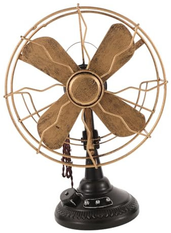 Hemobllo Ornements De Ventilateur Rétro Modèle De Ventilateur De Bureau Rétro Table De Or Décor Vintage Statue De De Bureau Ornement De Vintage