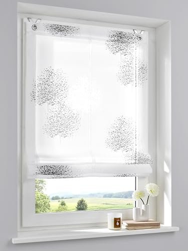 Tenda a pacchetto con occhielli Bellinda bianco antracite 45 x 140 cm