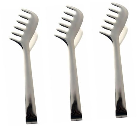 ABOOFAN 3 Piezas Pinzas para Espaguetis Inoxidable Resistentes al Calor y Diseño Ergonómico para Cocina Profesional y Buffet Utensilio Duradero y Fácil de Limpiar
