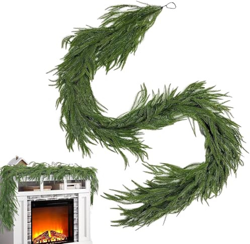 Grüngirlande - Künstliche Weihnachtsgirlande | Grüne Weihnachtsgirlande Dekoration | Realistic Holiday Decor für Mantel, Treppe, Türen, Gebrauch im Innenbereich, perfekte saisonale Dekoration