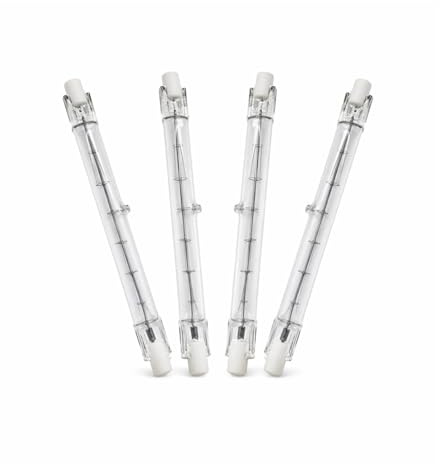 SELMORA 4 Pack R7s Halogen Bulb 118mm 230W | Double Ended Linear Light Bulbs | 230V Dimmable Warm White Replacement Tube | R7s 118mm Floodlight Lamp for Home & Office Lighting