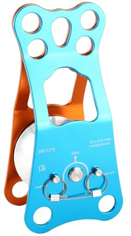 Alomejor 40KN-Kletterrolle, 7075-Aluminium-Riemenscheibe mit Fester Seite, Hocheffiziente Outdoor-Zugausrüstung für Bergsteigen und Arbeiten in Großer Höhe