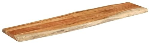 Eleganz Tavolo in legno massiccio di acacia, 180 x 40 x 3,8 cm, rettangolare, con bordo dell'albero, superficie naturale per cucina, soggiorno o ufficio, durevole ed ecologico