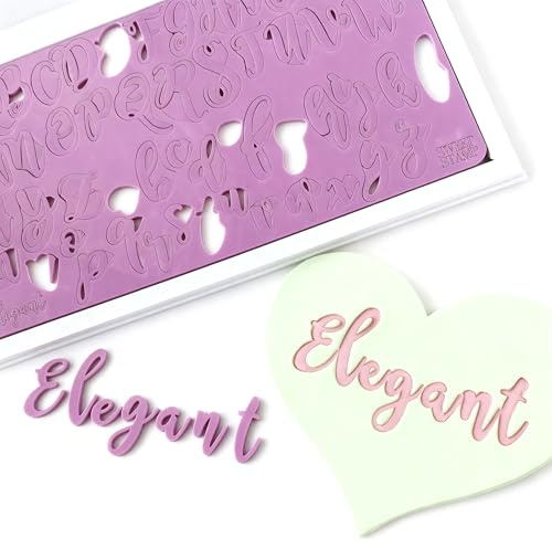 Elegant Letter Stamps Set – Large Cake Decorating Alphabet Stamps with Upper & Lowercase, Numbers & Symbols – Letters for Cake Embossing & Decoration