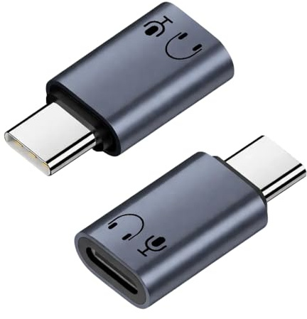 2 Piezas Adaptador L a USB-C para Audio, [Certificado MFi] Adaptador DAC Hi-Fi, Control de Línea para Auriculares, Compatible con iPhone/iPad, para la Serie iPhone 16/15 y iPad Gris.