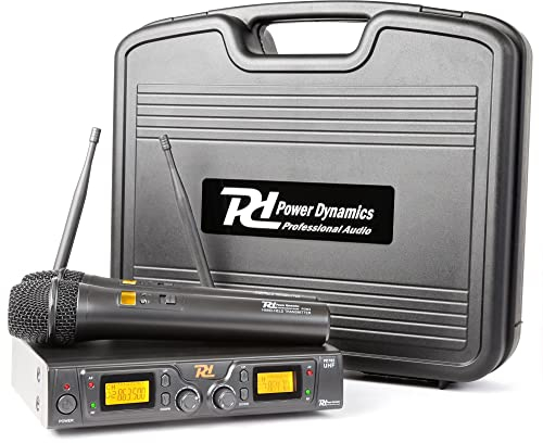 Power Dynamics PD782 Funkmikrofonset mit 2en UHF-Funkmikrofon und Empfänger im Schutzkoffer