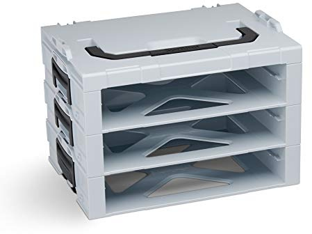 L-BOXX Sortimo i-BOXX Rack | Mit 3 Fächern in grau | Werkzeugkoffer Regal | Werkzeugaufbewahrung Regal | Ideal für i-BOXX 72 oder LS-Schublade 72