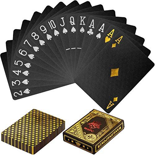 GAMES PLANET Design Pokerkarten aus Kunststoff, 100% WASSERDICHT, reißfest, Varianten: Pure Gold/Black Gold/Black Silver, Poker Deck Plastik Spielkarten