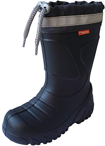 demar. Kinder Mädchen Jungen Gummistiefel Wolle gefüttert Regenstiefel leichtes Eva Material Graphit 34/35 EU