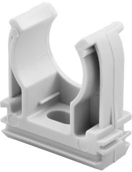 50 CLIPS FISSATUBO A SCATTO PER TUBO RIGIDO GRIGIO MORSETTO FISSAGGIO VARIE MISURE (25 mm)